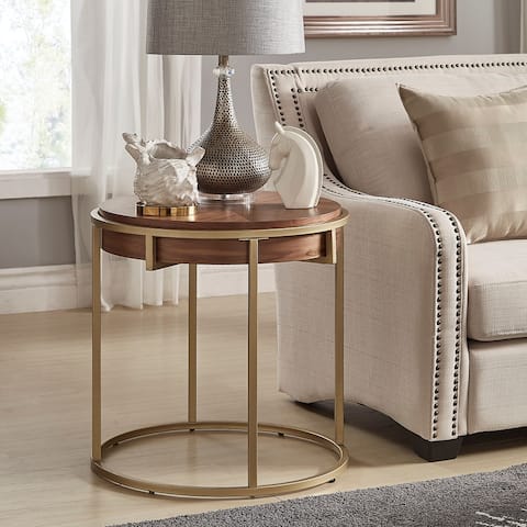 Copper Grove Varkaus End Table with Goldtone Metal Base