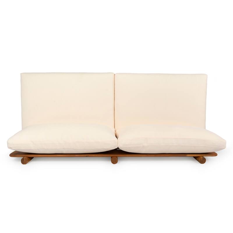 Christopher Knight Home - Ardeno Outdoor Acacia Wood Sofa Loveseat with Cushions and Water-Repellent Fabric - 71.54