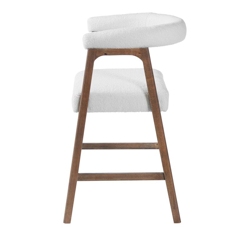 Christopher Knight Home - Modern Upholstered Wooden Counter Stools - 26" Seat Height Bar Stools with Back, Set of 2