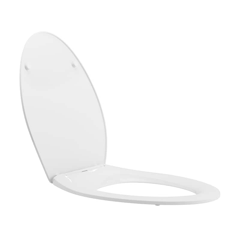 Cholet Elongated Quick-Release Toilet Seat With Night Light - 18.45" x 14.15" 1.8" - 18.45" x 14.15" 1.8" - White