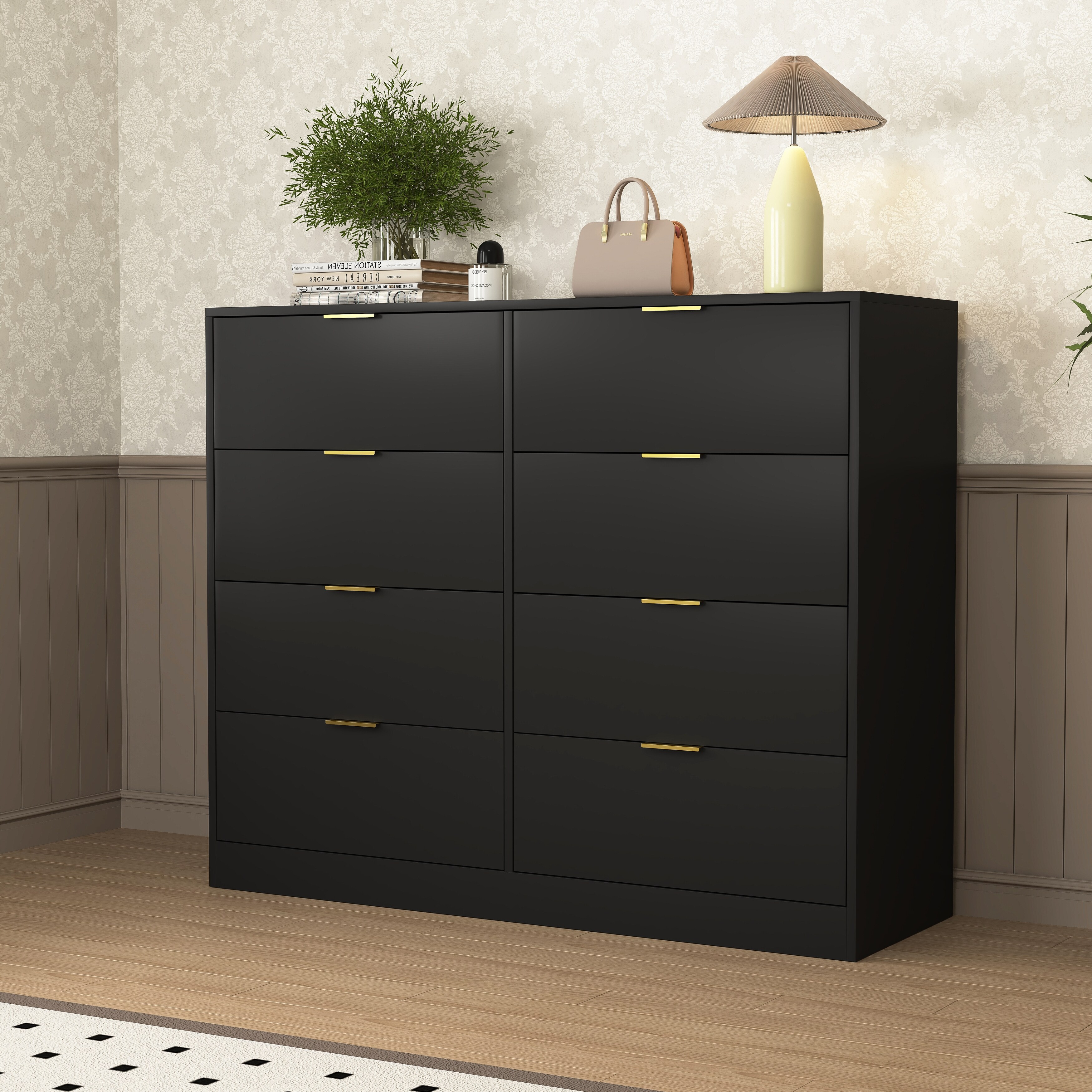 ikea black dresser 8 drawer Eight-Drawer Dresser, Smooth-Glide System, Black, Modern - On Sale - Bed Bath & Beyond Color:SNOW new arrival prom dress H&M Girls Black & out stop