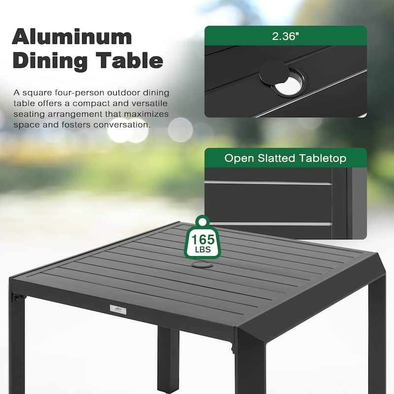 Outdoor 5-Piece Swivel Dining Set with Gray Soft Cushions