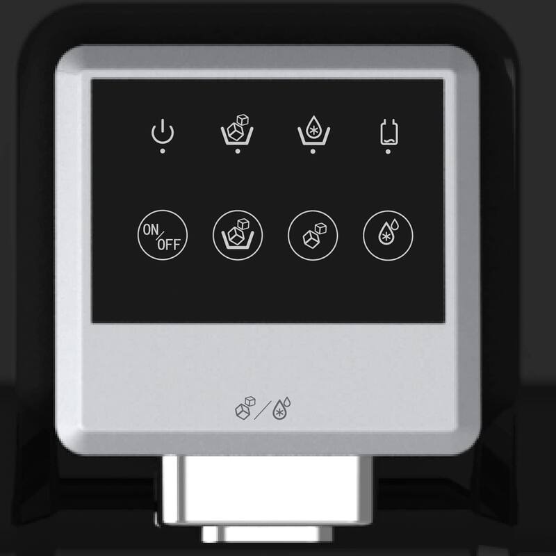 Black Countertop Water Cooler Dispenser with Ice Maker and Water Line