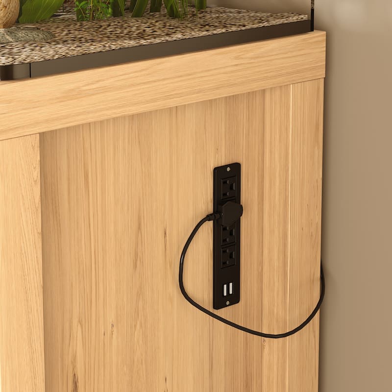 Rossetta 2-in-1 Modern Stylish Design Heavy Duty Fish Tank Stand with 4 Cabinets, Charging Station