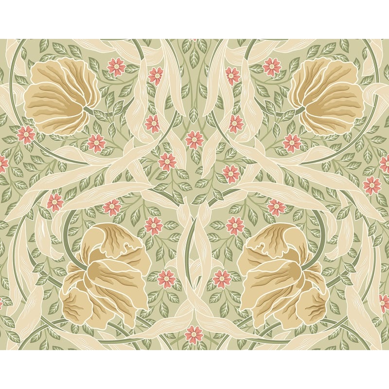 Brewster Origin Murals Flower Circle Olive Wall Mural - N/A
