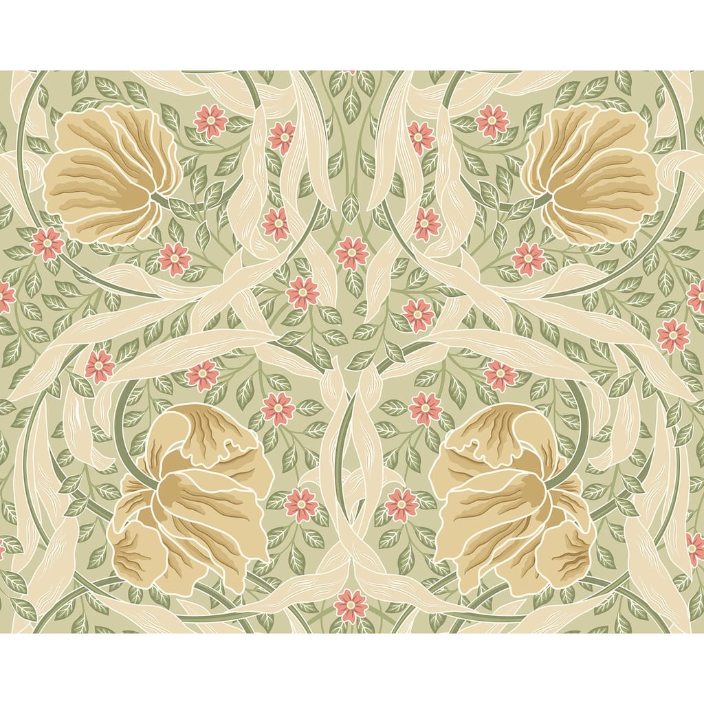 Brewster Origin Murals Flower Circle Olive Wall Mural - N/A