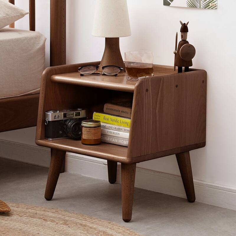 Christopher Knight Home - Elska Solid Beech Nightstand with Open Storage and Rounded Edges