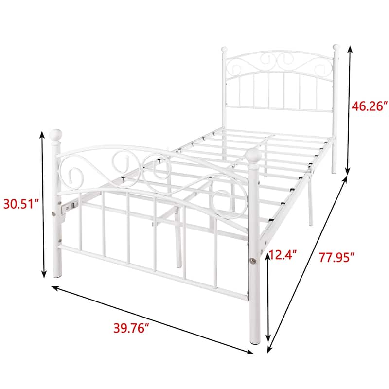 Bed Frame with Headboard and Footboard