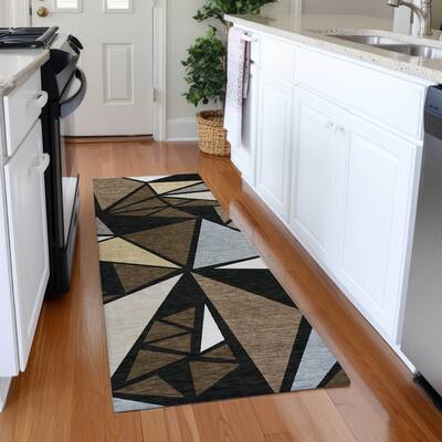 Premium Washable Super Soft Contemporary Mosaic Mayfield Rug