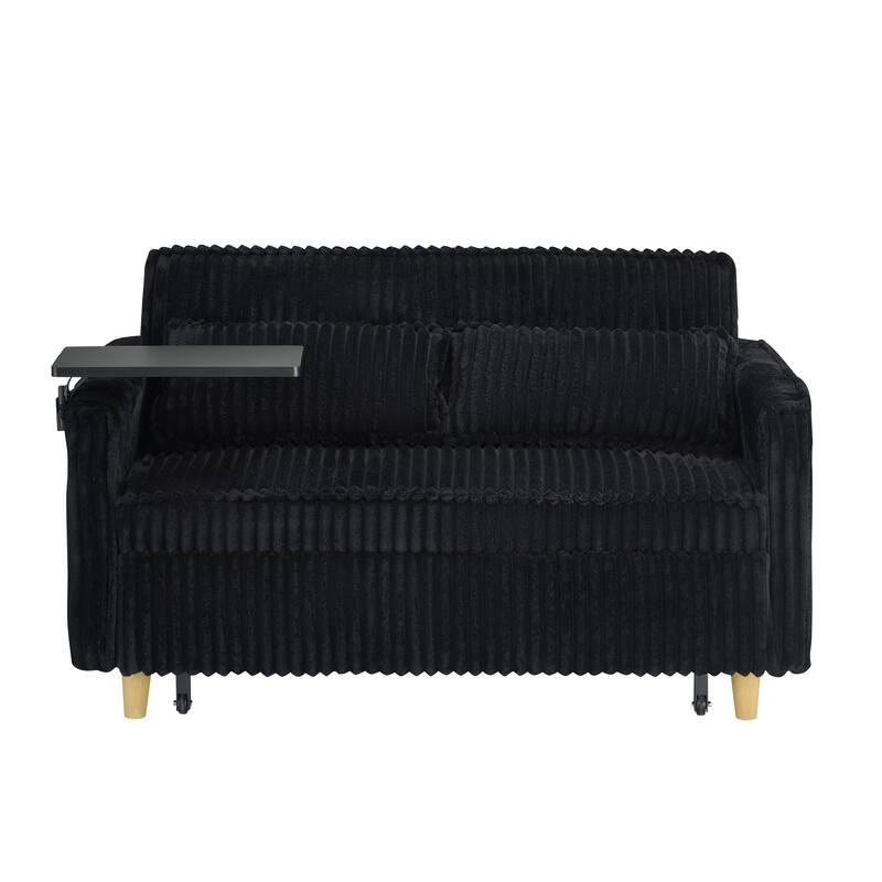 Sleeper Sofa Folding Loveseat with 2 Pillows & USB Charging, Convertible Sofa Bed Multi-Functional Loveseat