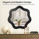 preview thumbnail 6 of 11, Glitzhome 33.5"D Modern Black Tripled Wood Frame Wavy Wall Mirror