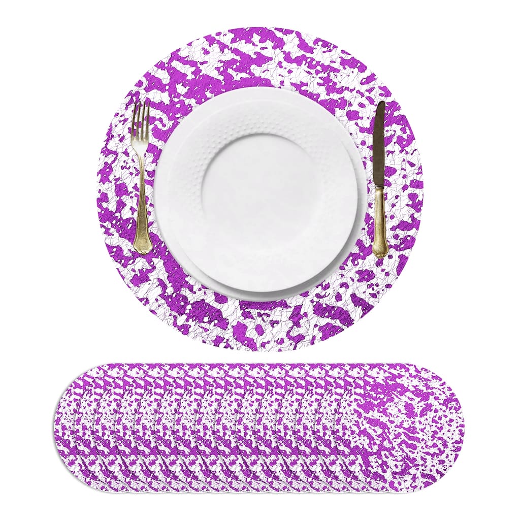 16Pcs Disposable Round Placemats, 13" Metallic Glitters Foil Mesh Mats