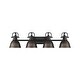 preview thumbnail 2 of 0, Yep by Golden Lighting Duncan 4-light Vanity in Matte Black and Rubbed Bronze shade