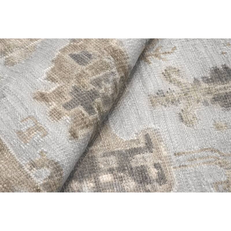 Pasargad Home Oushak Hand-Knotted Beige/Cream Wool Area Rug