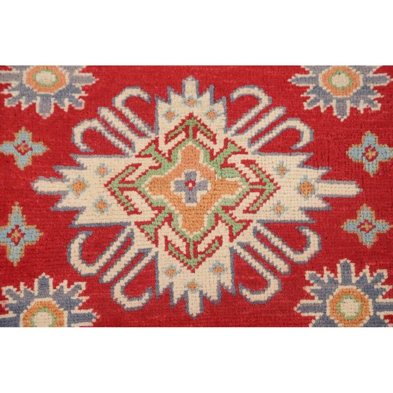 Red Kazak Accent Rug Hand-Knotted Wool Carpet - 2'8" x 3'10"
