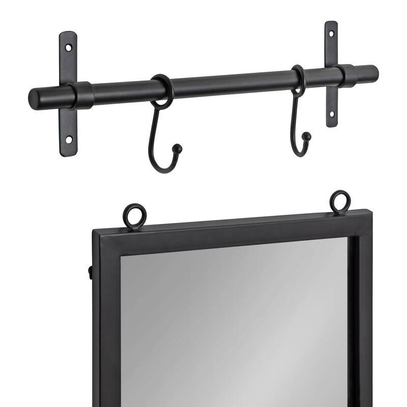 Kate and Laurel Gammons Hanging Farmhouse Wall Mirror with Lower Shelf