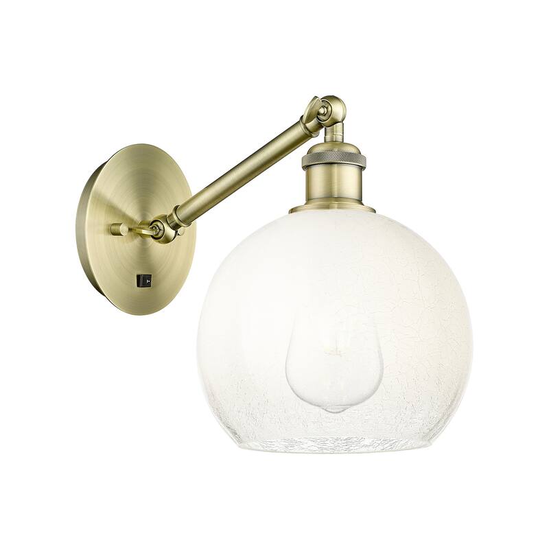 Innovations Lighting 317-1W-11-8 Brookhaven Globe Sconce Brookhaven - Antique Brass / Opal