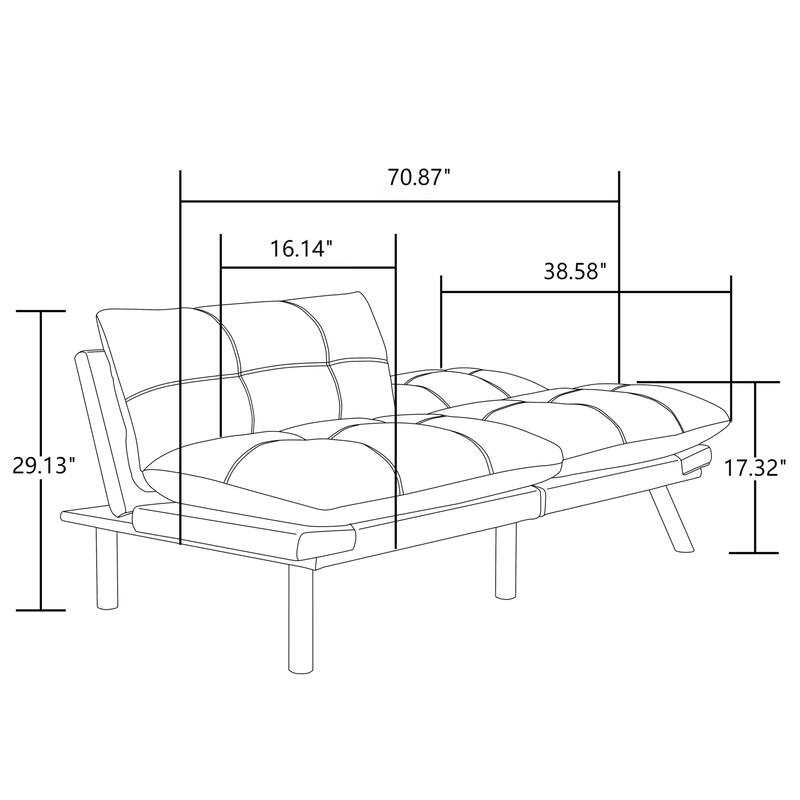 Modern Brown Microfiber Convertible Folding Sofa Bed