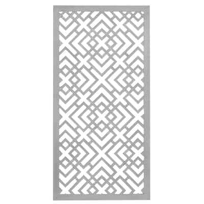 Wooden Geometric Carved Wall Decor - Gray - Roche River Decor