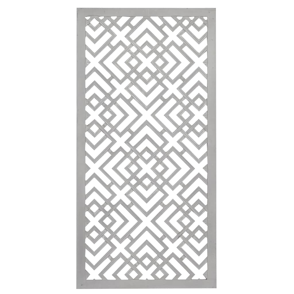 Wooden Geometric Carved Wall Decor - Gray - Roche River Decor