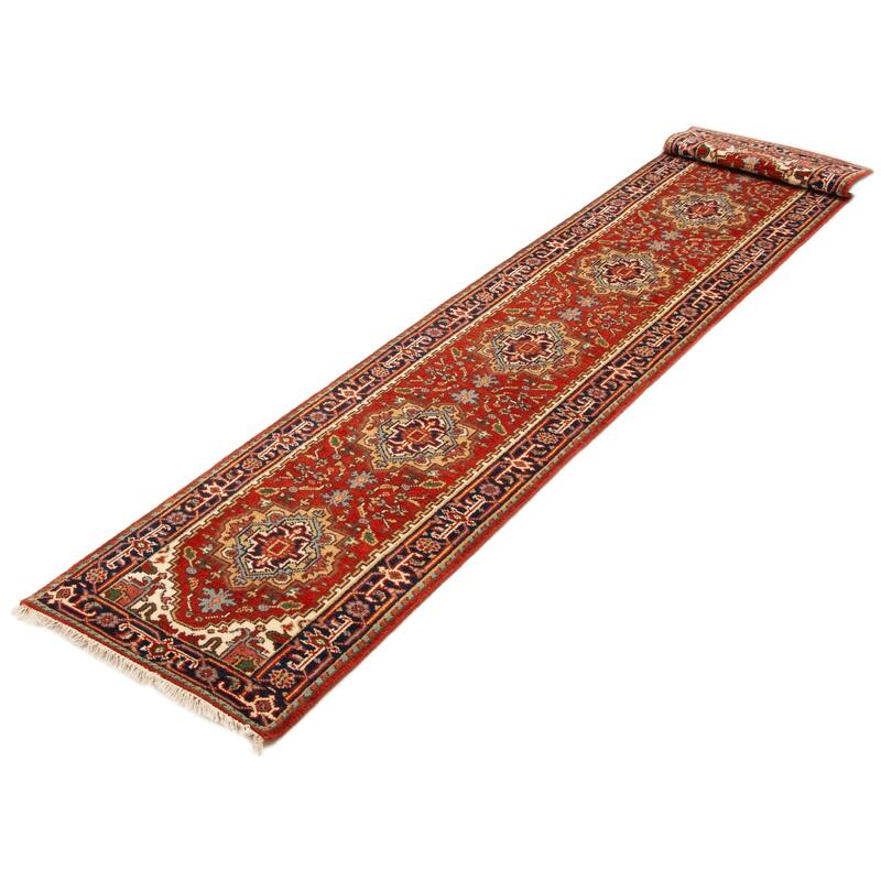 ECARPETGALLERY Hand-knotted Serapi Heritage Red Wool Rug - 2'7 x 21'11