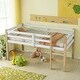 preview thumbnail 2 of 9, Low Height Design Rubber Wooden Twin Loft Bed with Ladder