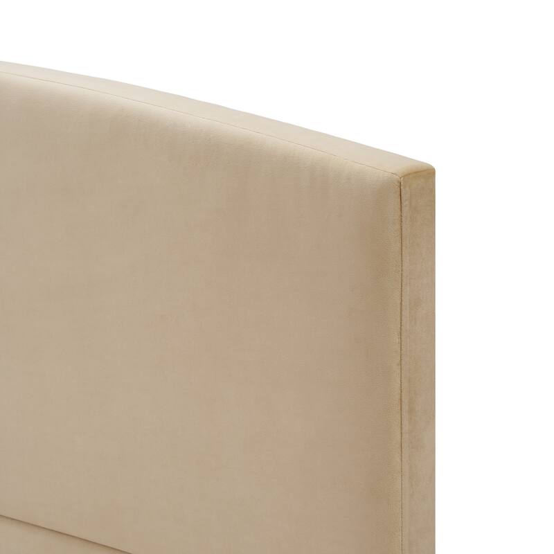 Christopher Knight Home - Modern Velvet Upholstered Bed Frame with Solid Wood Base