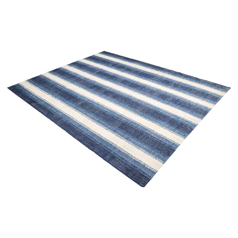 Overton Handmade Modern Contemporary Striped Area Rug