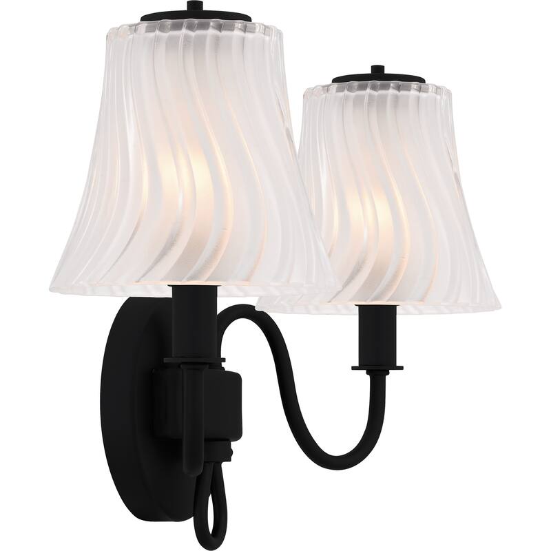 McKinney 2-Light Matte Black Bath Light