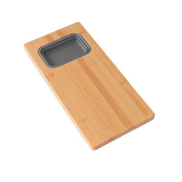 AZUNI 18 inches Over the Sink Bamboo Cutting Board with 1