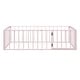 preview thumbnail 8 of 8, Twin Kids Metal Floor Bed with Door & Rails, No Slats Needed, Pink