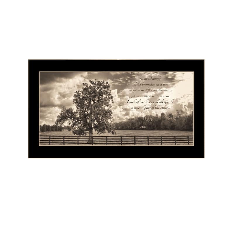 TrendyDecor4U "Our Family" Framed Print Wall Art - Black
