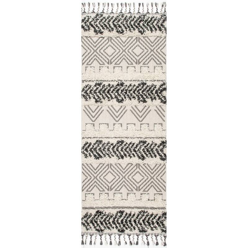 Nuloom Zuri Shaggy Banded Tribal Area Rug