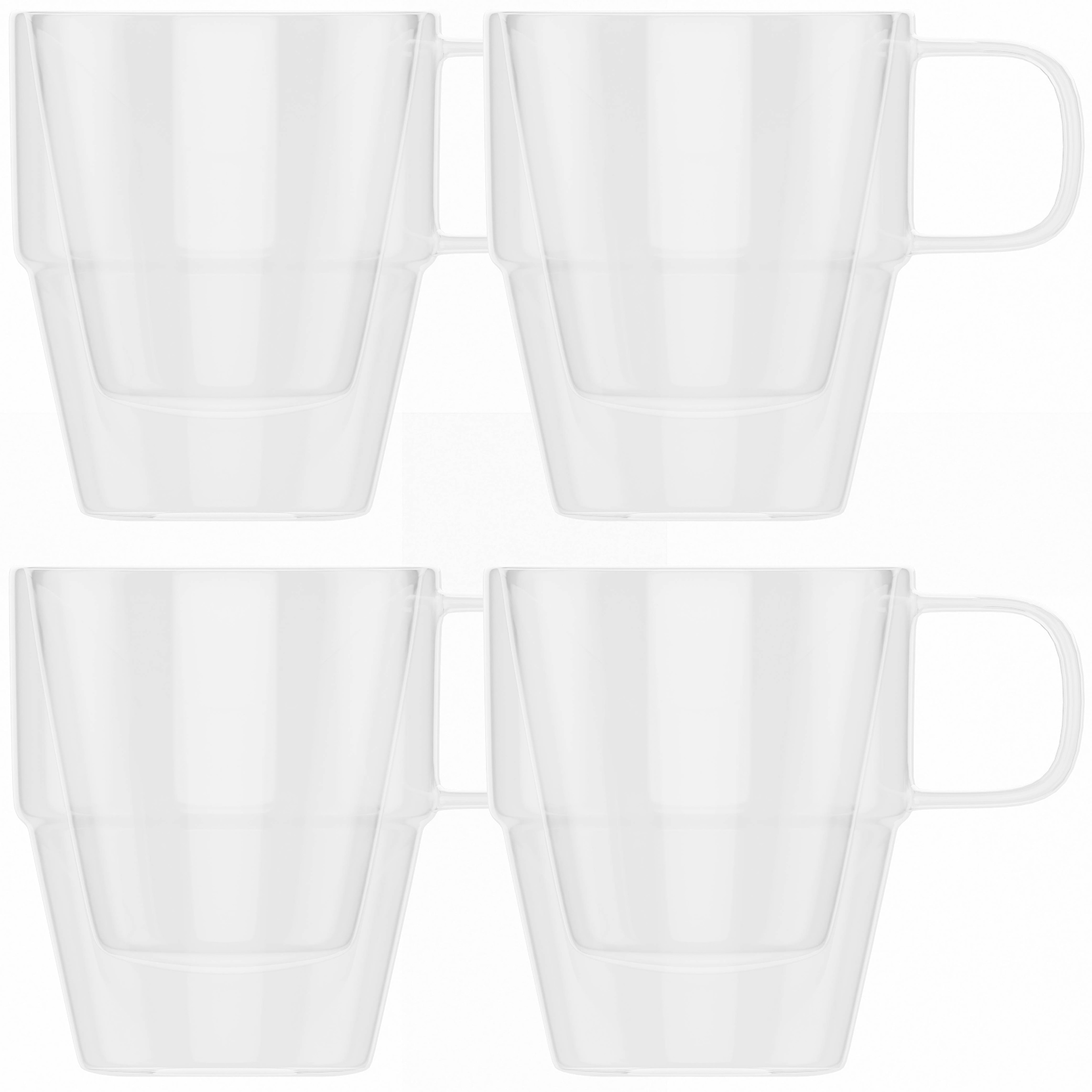 Elle Decor Double Wall Clear Coffee Cups Set of 4