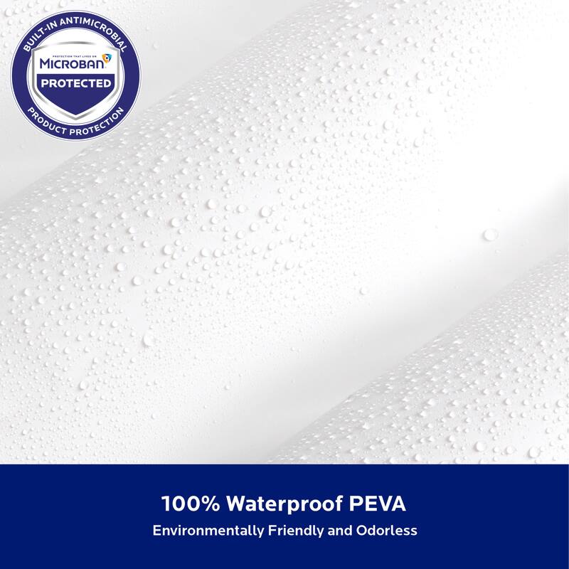 Kenney Microban Protected Heavyweight PEVA Shower Liner, 70" W x 72" H