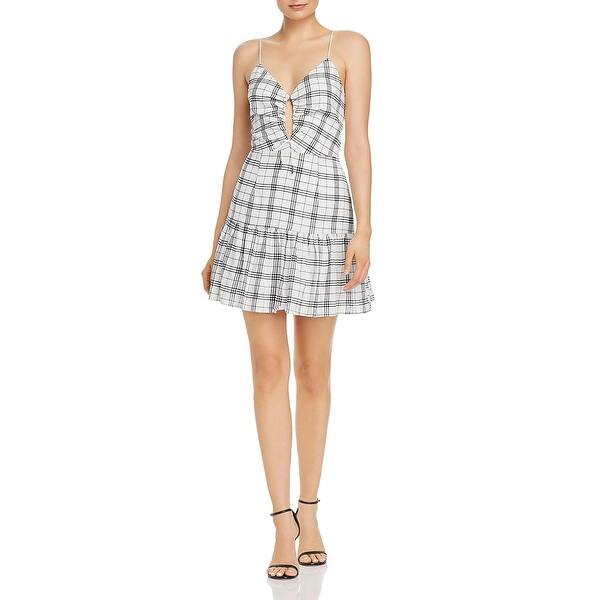 findersKEEPERS Womens Sadie Sleeveless Plaid Dropwaist Fashion Mini Dress