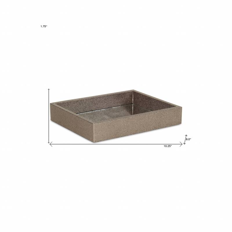 HomeRoots 10" Gray Rectangular Wood Handmade Tray