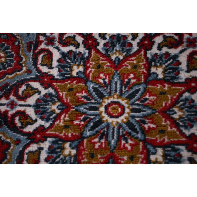 Traditional Red Kashan Turkish Rug Floral Oriental Machine-Made Carpet - 9'7" x 12'7"