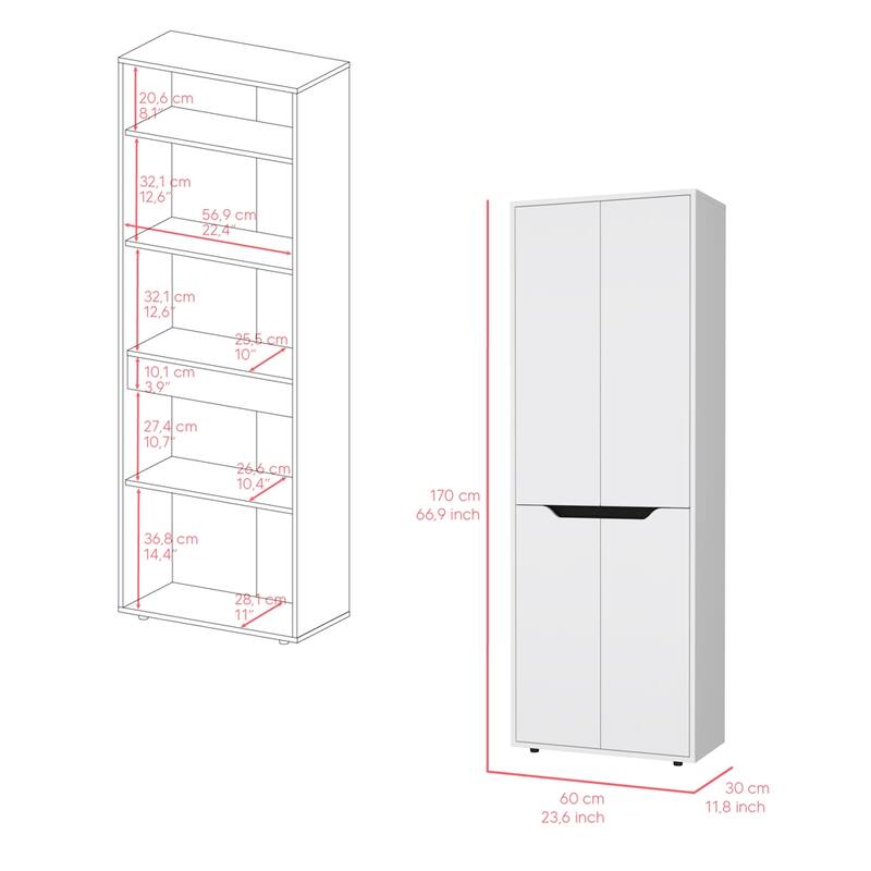 Durable Engineered Wood Kitchen Pantry - Space-Saving Storage and Organization