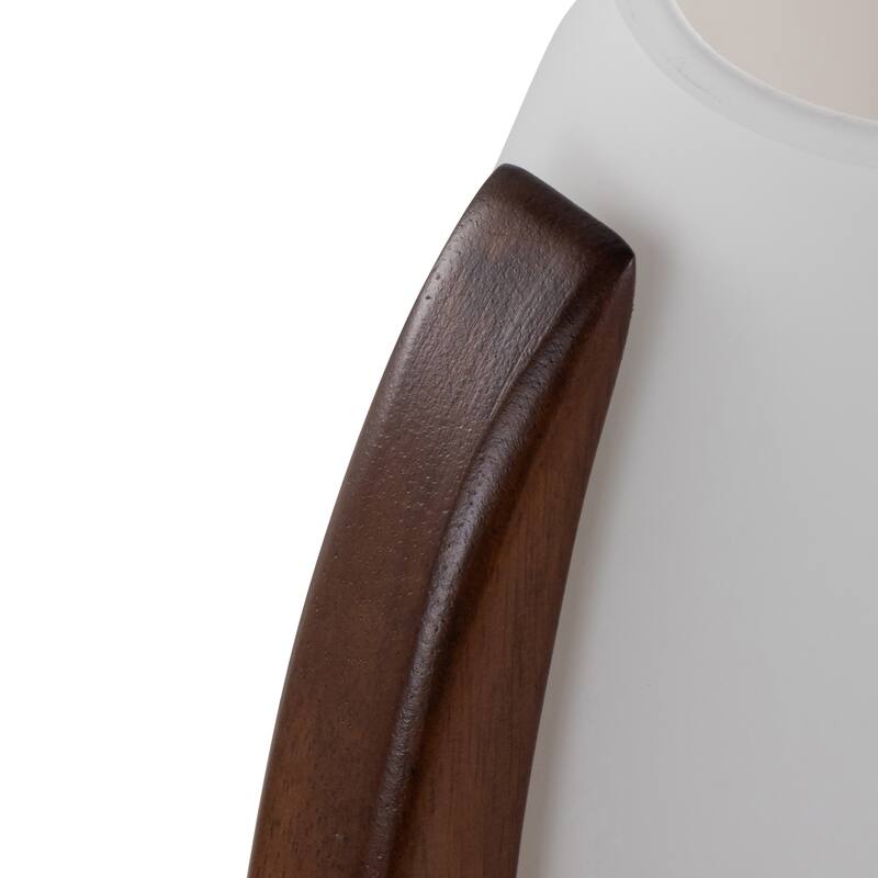 Case Contemporary Desk Lamp in Walnut Wood and Frosted Glass