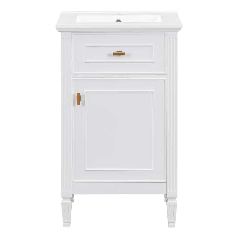 20 Inch Freestanding Cabinet Bathroom Vanity with Sink,Tilt-Out Drawer