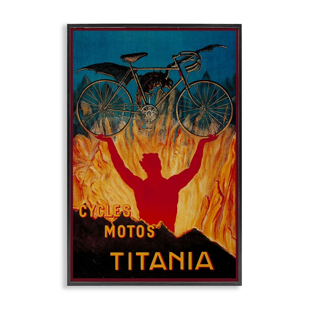 Stupell Vintage Dragon & Bicycle Framed Giclee Art Design By Marcus Jules