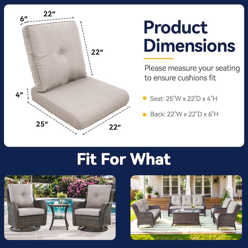 Patio Outdoor Cushions with Removable Cover