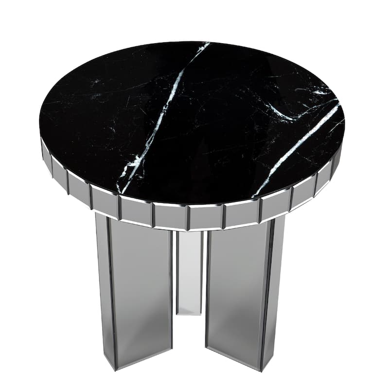 Marble Top Round End Table Side Table