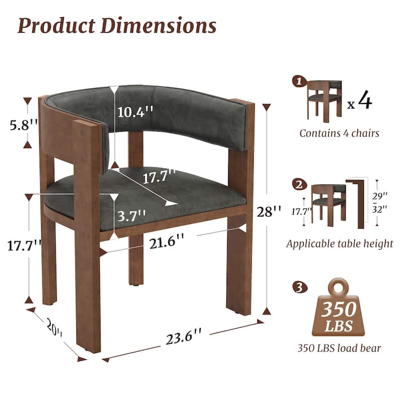 Upholstered Dining Chair Wooden Dining Chairs Set of 4 Modern Dining Room Chair for Kitchen Dining Room