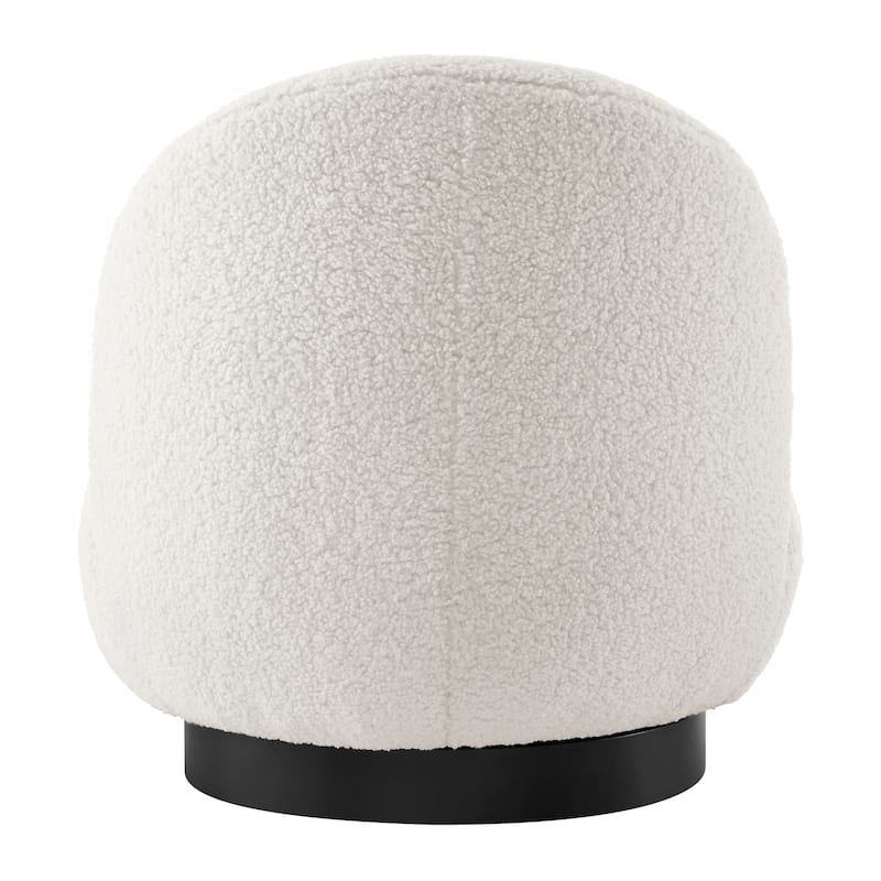 NPD Furniture Zolia Faux Shearling Swivel Accent Chair