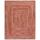 preview thumbnail 22 of 147, SAFAVIEH Georgine Handmade Braided Bohemian Cotton Rug 8' x 10' - Orange/Rust