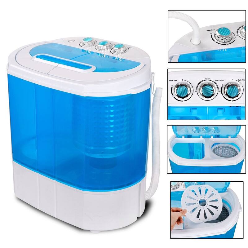 Compact 10lbs Portable Washing Machine with Spin Dryer Bed Bath