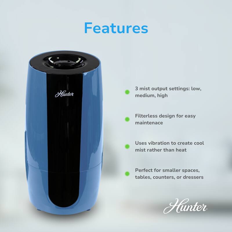 Hunter Fan Aspire 0.7 Gal Ultrasonic Cool Mist Humidifier