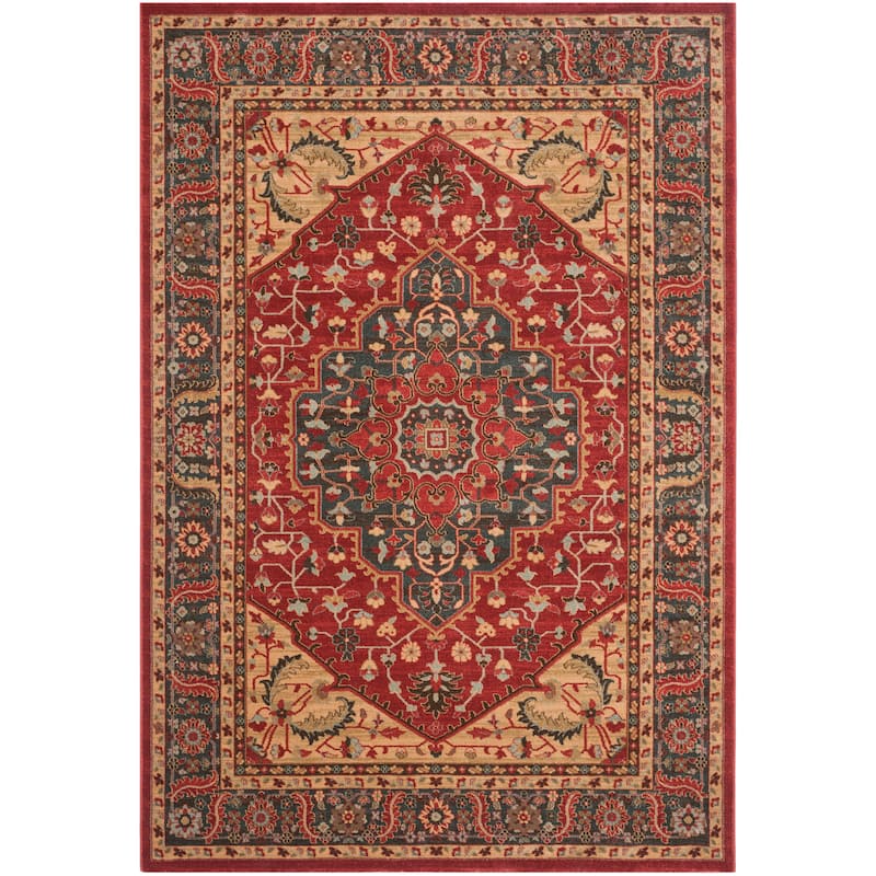 SAFAVIEH Mahal Elois Traditional Oriental Rug - 6'7" x 9'2" - Navy/Red